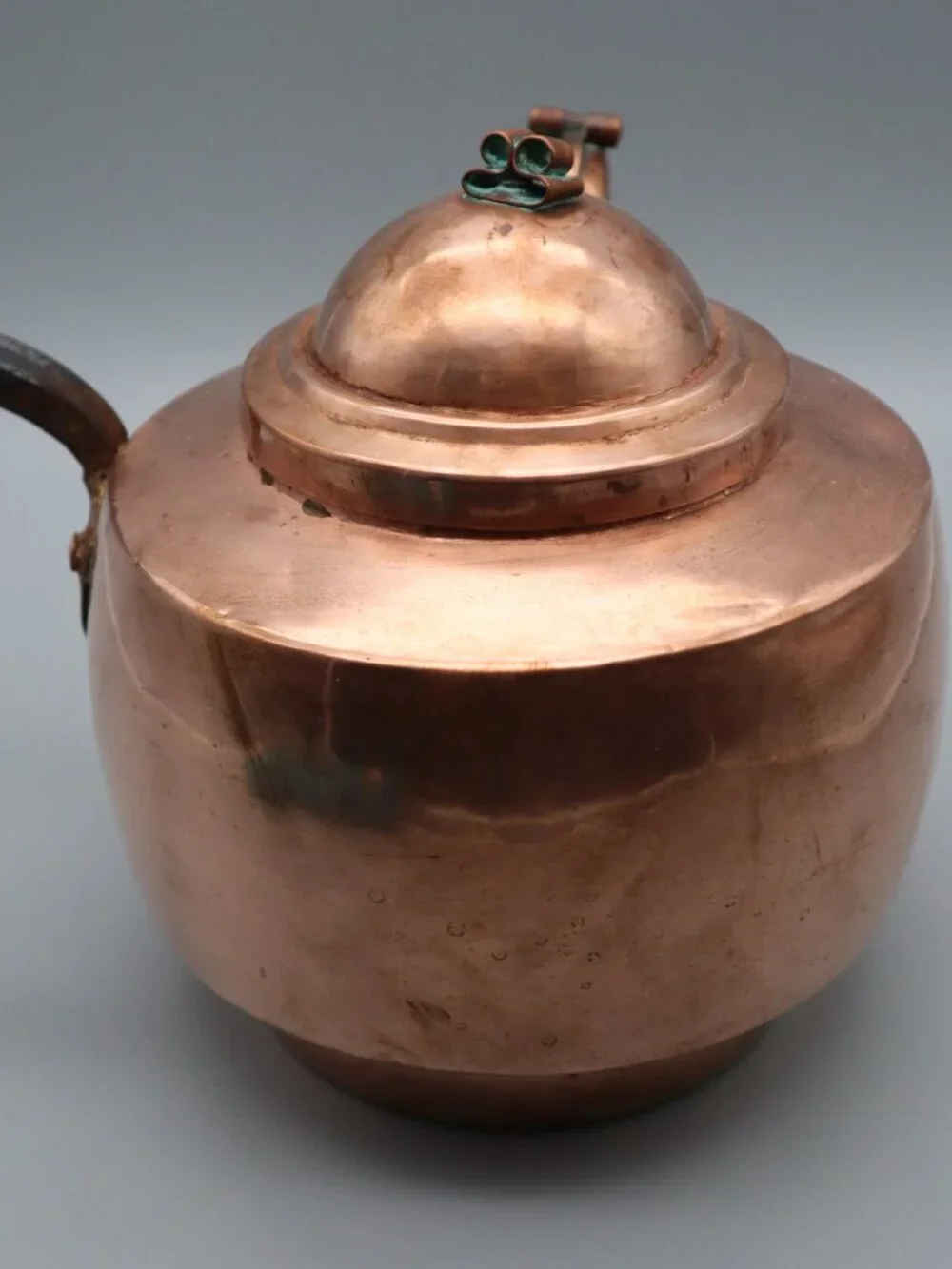 Antique 19th Century French-style Copper Kettle w/ Forged Iron Handle